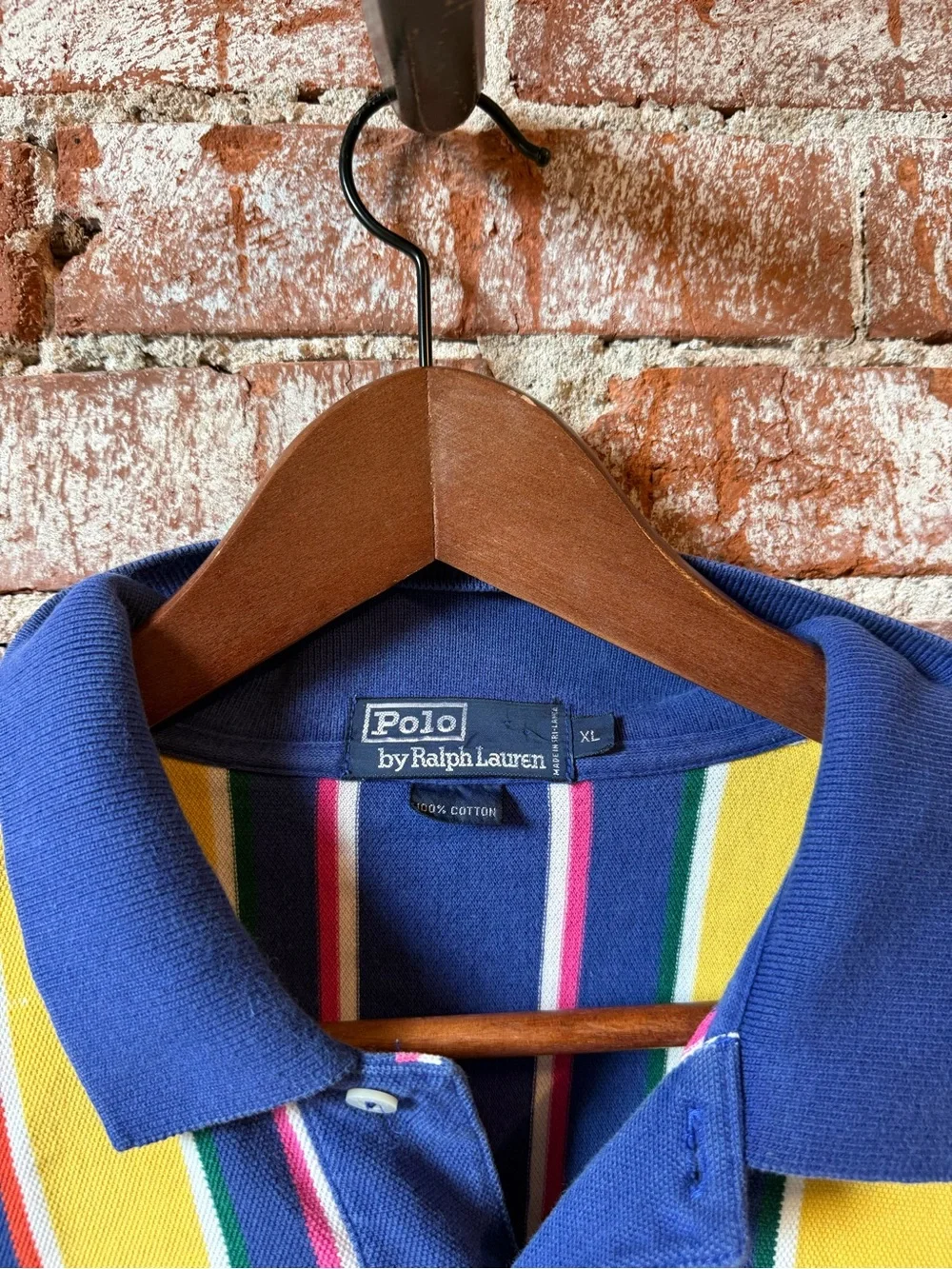 VTG 90s Polo Ralph Lauren Vertical Stripe Color Block xl